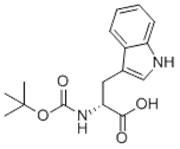 Picture of (R)-2-[(tert-Butoxycarbonyl)amino]-3-(1H-indol-3-yl)propionic acid; Boc-D-Tryptophan; N-BOC-D-tryptophan; N-tert-Butoxycarbonyl-D-tryptophan; N-tert-Butyloxycarbonyl-D-tryptophan; tert-Butoxycarbonyl-