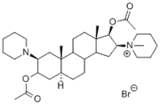 Picture of Vecuronium bromide;
1-((2S,5S,10S,13S,16S,17R)-3,17-Diacetoxy-10,13-dimethyl-2-(piperidin-1-yl)hexadecahydro-1H-cyclopenta[a]phenanthren-16-yl)-1-methylpiperidinium bromide