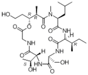 Picture of (6R,9S,12S,15S,18R,19R)-12-sec-butyl-6-((S)-1-hydroxyethyl)-19-(2-hydroxyethyl)-9-(hydroxymethyl)-15-isobutyl-16,18-dimethyl-1-oxa-4,7,10,13,16-pentaazacyclononadecane-2,5,8,11,14,17-hexaone