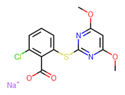 Picture of 2-chloro-6-{{(4,6-dimethoxy-2-pyrimidinyl)thio}}benzoic acid sodium salt