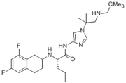 Picture of (2S)-2-(6,8-difluoro-1,2,3,4-tetrahydronaphthalen-2-ylamino)-N-(1-(2-methyl-1-(neopentylamino)propan-2-yl)-1H-imidazol-4-yl)propanamide