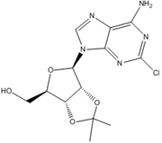 Picture of ((3aR,4R,6R,6aR)-6-(6-amino-2-chloro-9H-purin-9-yl)-2,2-dimethyltetrahydrofuro[3,4-d][1,3]dioxol-4-yl)methanol