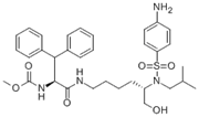 Picture of (1S,5S)-(1-{{5-[(4-amino-benzenesulfonyl)-isobutyl-amino]-6-hydroxy-hexylcarbamoyl}}-2,2-diphenyl-ethyl)-carbamic acid methyl ester